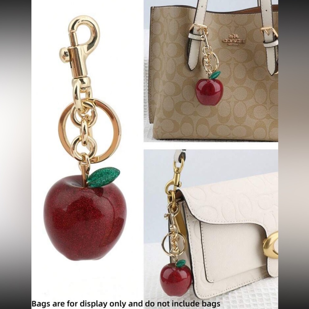 🍎Apple w/Green Leaf Purse Charm🍎 - Picture 6 of 6